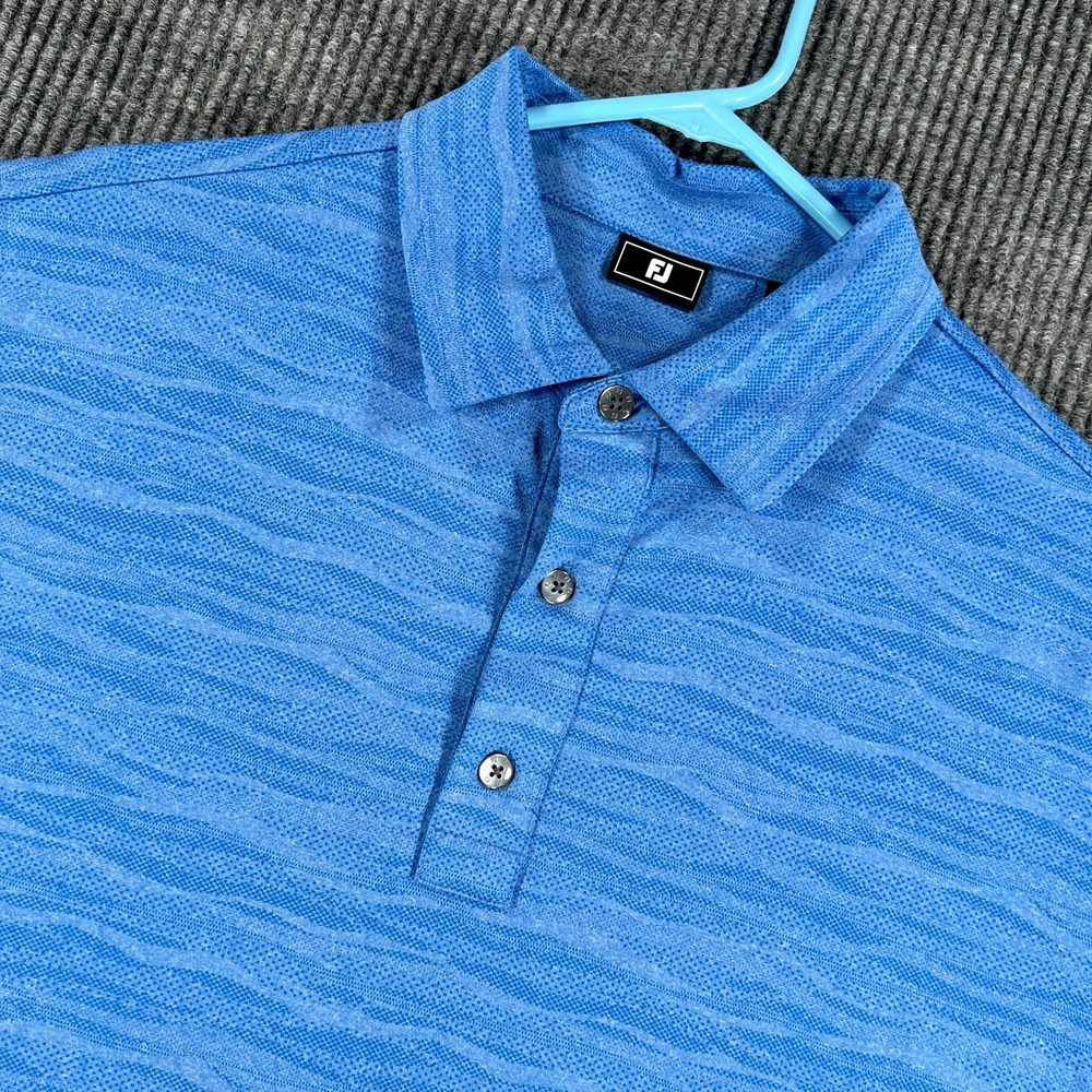 FootJoy Polo Shirt Mens Blue Short Sleeve Performance Golf Outdoor Causal